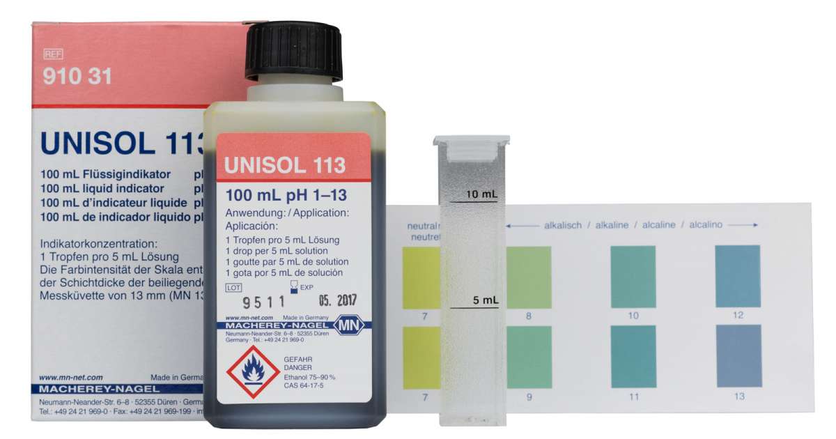 Colorimetric reagents UNISOL 113 for pH 1 - 13 (Per 100mL)
