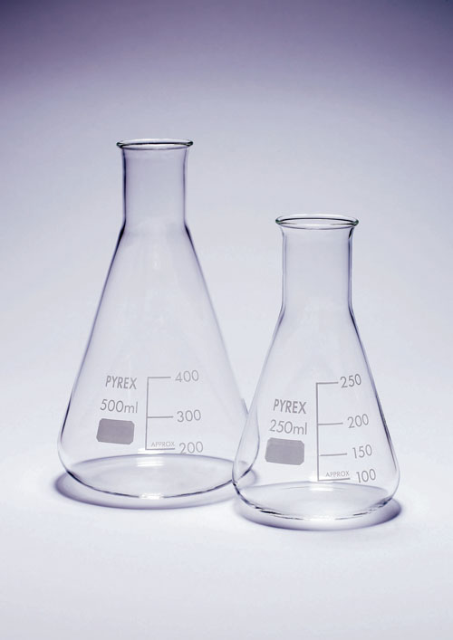 Glass conical flask 300ml, narrow neck