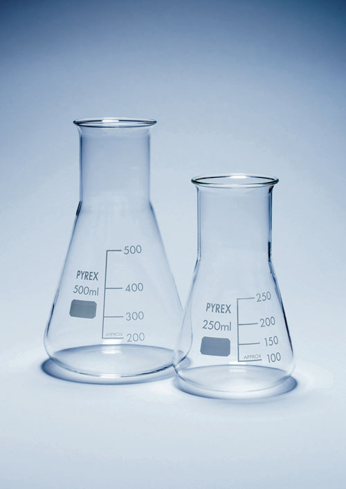 Glass conical flask 2L, wide neck