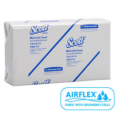 SCOTT M-fold Towel with AIRFLEX* Technology, 24cm x 23cm (Per carton of 16 packs. Per pack of 250 sheets)