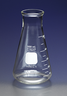 Glass conical flask 125ml, wide neck