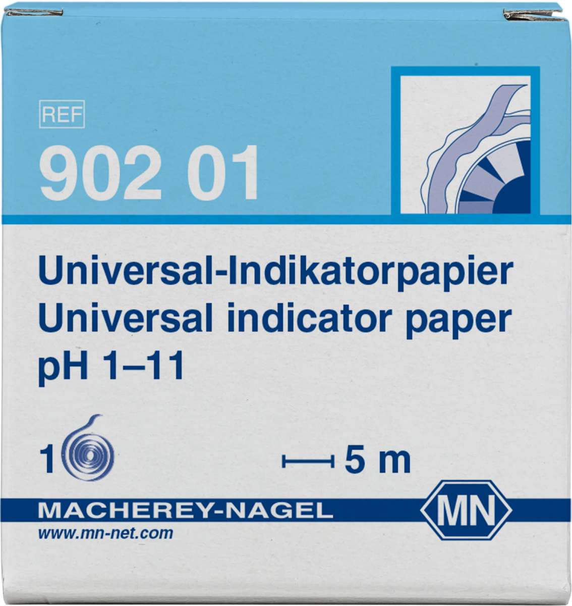 Universal indicator paper pH 1 to 11 (Reel of 5m length and 7mm width)