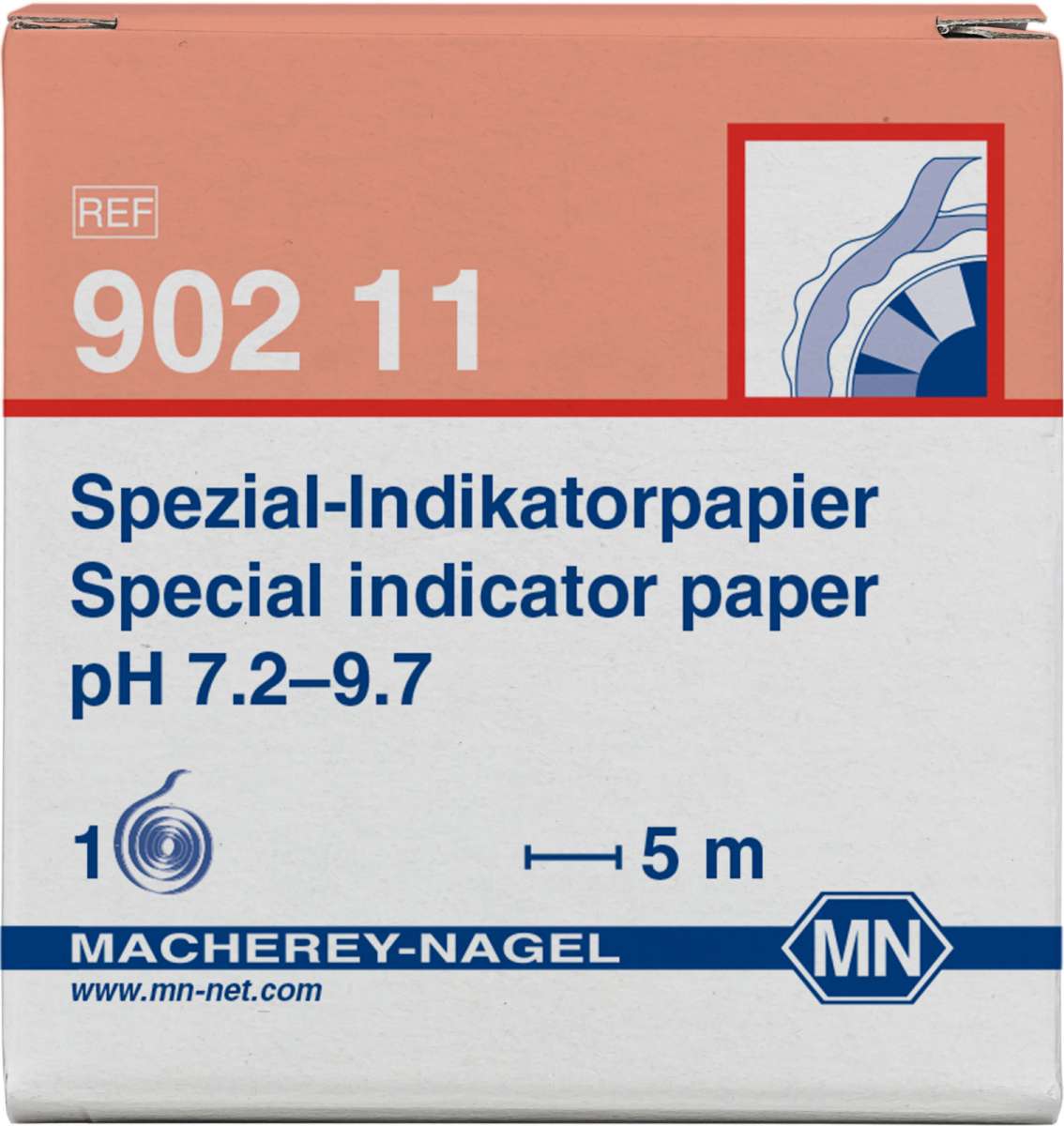 Refill pack for Special indicator paper pH 7.2 to 9.7 (3 reels of 5m length and 7mm width)