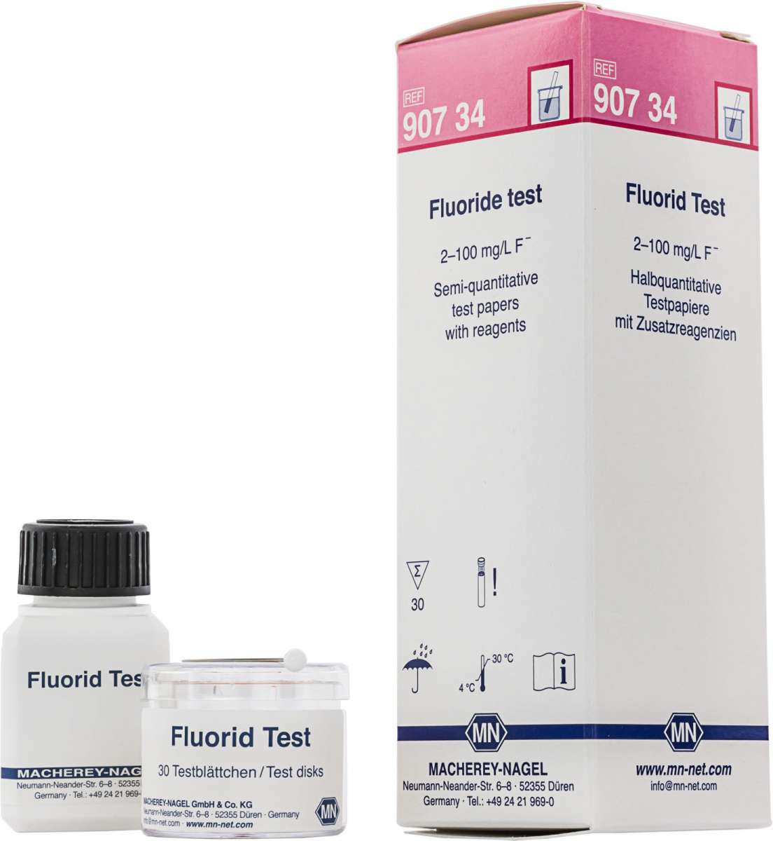 Fluoride Test (Box of 30 test discs, reagents and comparison chart)