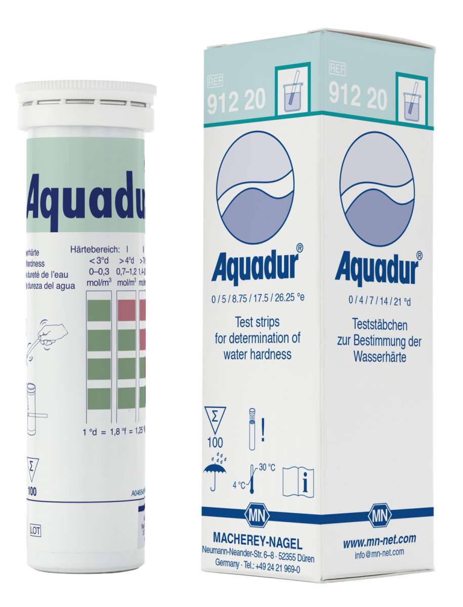 AQUADUR 4 - 21, for water hardness (Tube of 100 test strips)