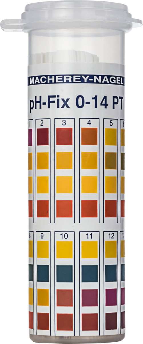 pH test strips 0 to 14 (PlopTop tube of 100 pcs)