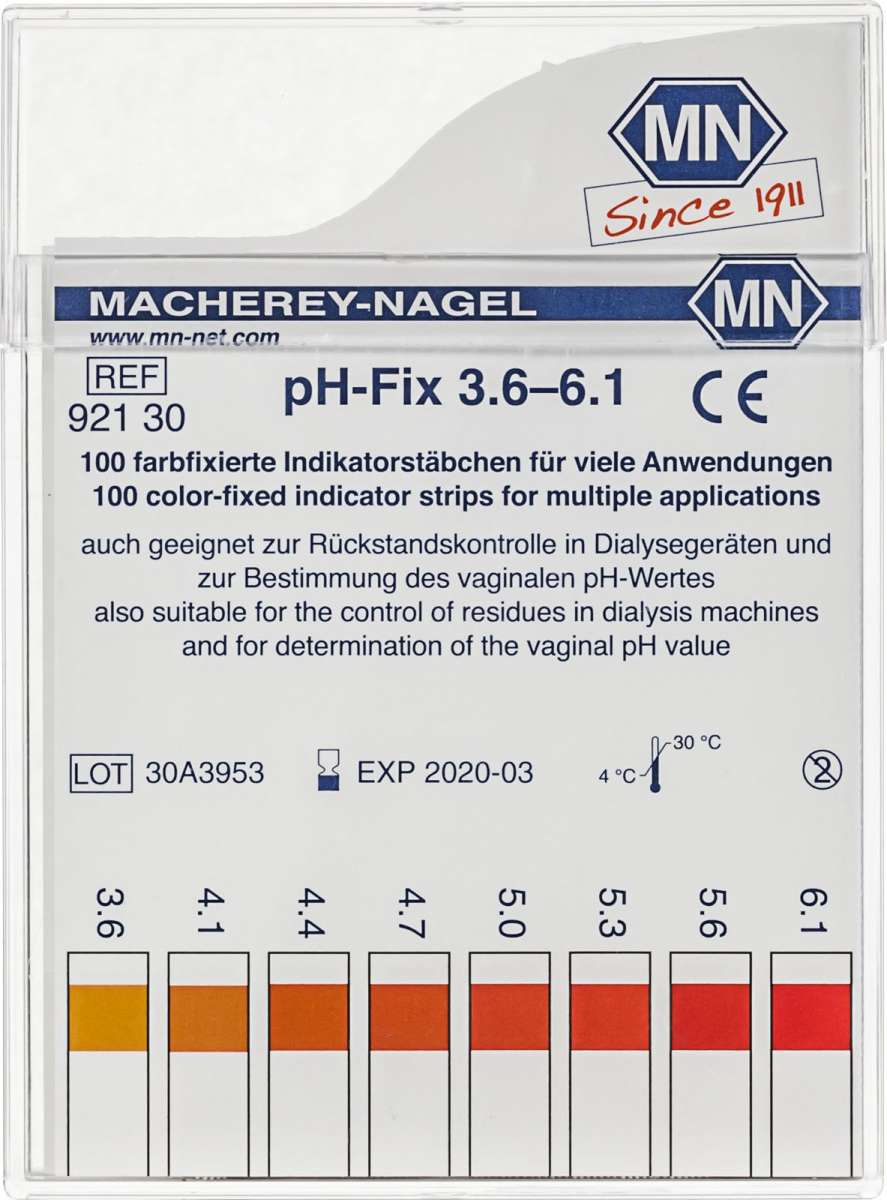 pH test strips 3.6 to 6.1 (Box of 100 pcs)