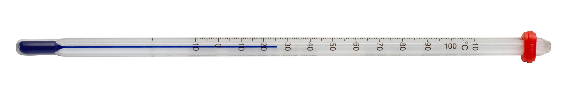 H-B DURAC Plus PFA Safety Coated Liquid-In-Glass Thermometer; -10 to 110C, Total Immersion, Organic Liquid Fill