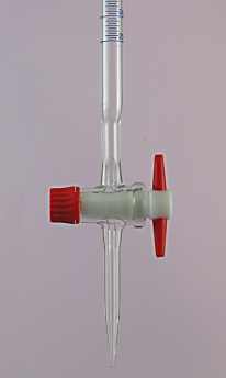 Glass burette 10ml x 0.02 with PTFE key stopcock, Class B