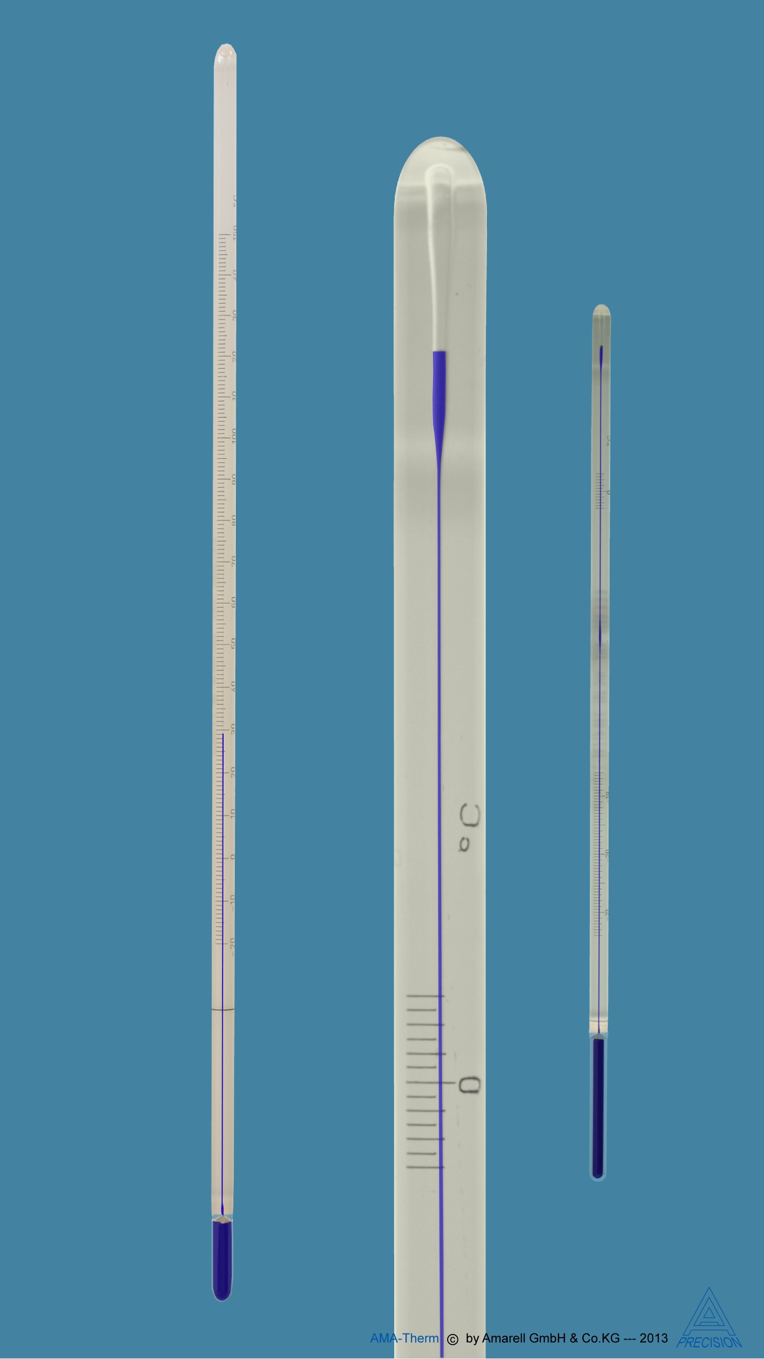 Thermometer, solid stem, similar to ASTM 122C, white backed, -45 - 35 : 0.1 deg C