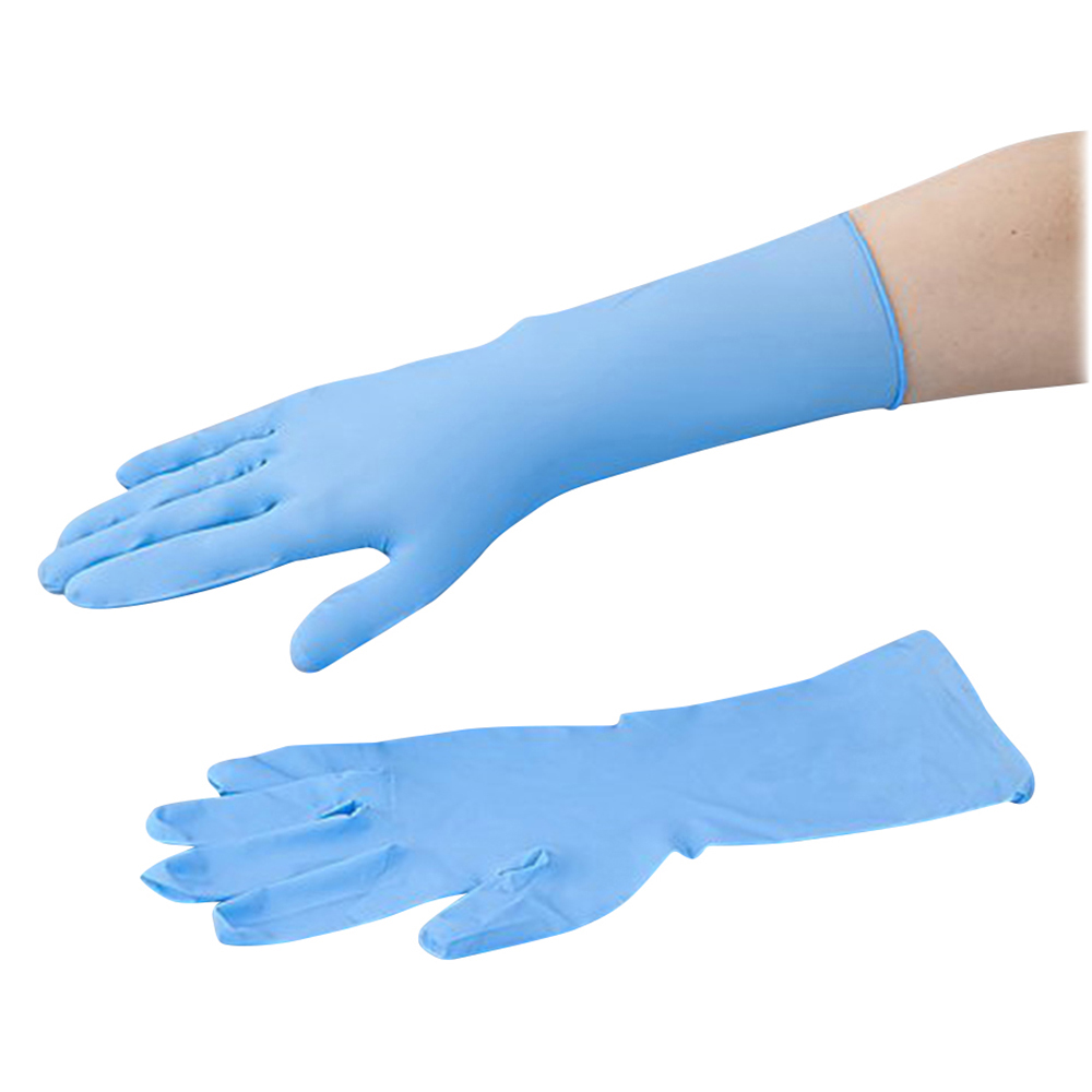 CLEAN KNOLL Nitrile Gloves Long (Powder Free)  Blue L 100 Pieces