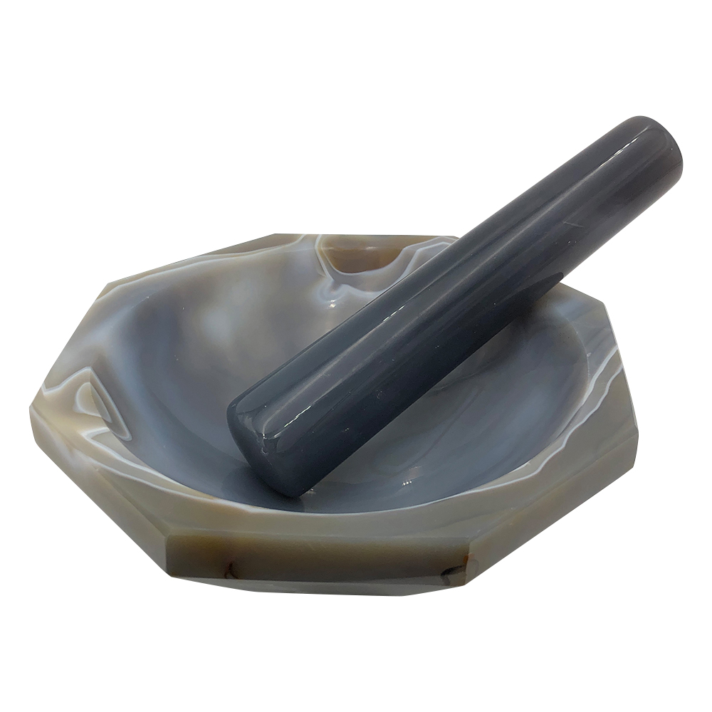 Agate Mortar 130 x 150 x 40 with Pestle