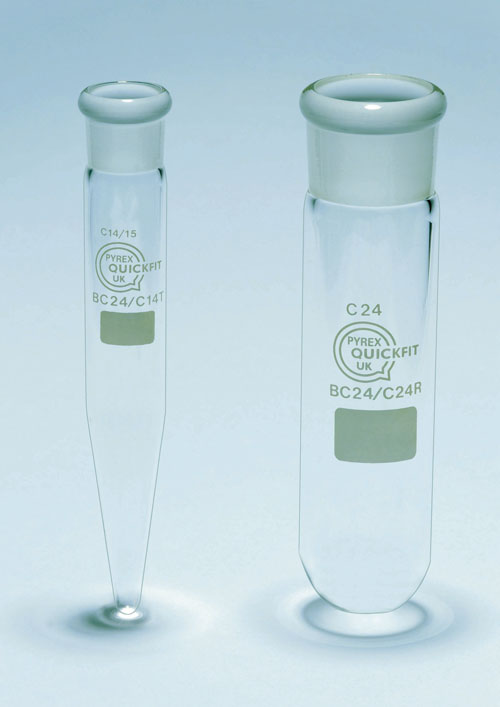 Glass centrifuge tube 10ml, conical, joint size 14/15