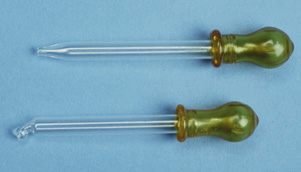 Glass medicine dropper, straight, with teat