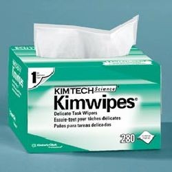 Kimwipes Delicate Task Wipers, 11.4 x 21.3cm, 1 ply (Per box of 280 wipes)