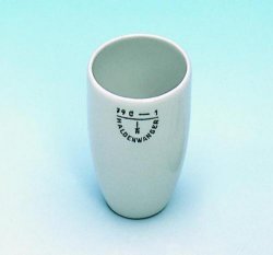Porcelain crucible 30ml, tall form, with lid